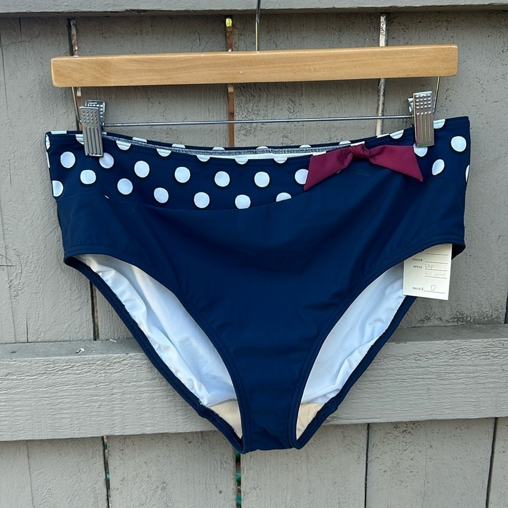 NWT Prima Donna Swim Pop Bikini Bottoms Full Briefs Polka Dot Pinup Rock…